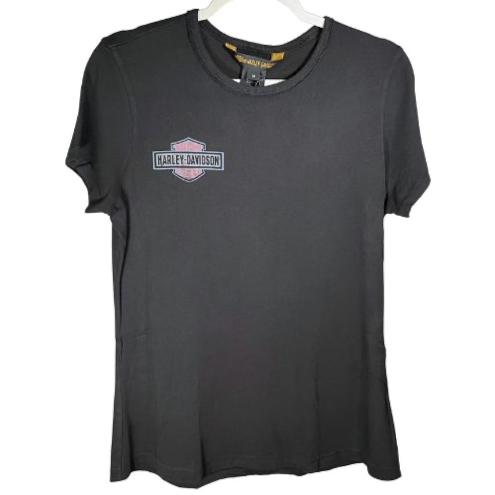 021. Harley-Davidson Women's Distressed Eagle Flag T Shirt Top Short Sleeve NWT